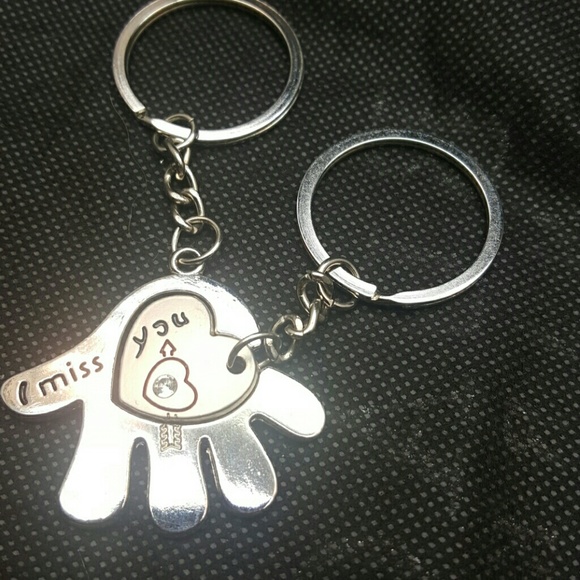 SALE Couples Keyring Heart Miss You NEW - Picture 2 of 4